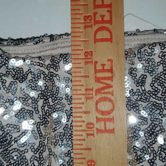 Tipsy Elves Silver Sequin High Waisted Leggings Women's Size L NWT - Picture 11 of 13